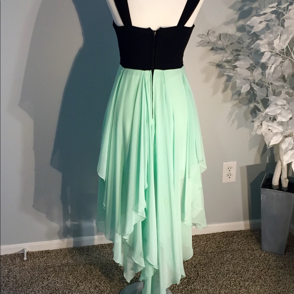 High-Low Mint and Black Dress