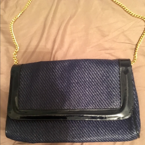 Rosenfeld Vintage Navy Twill Gold Chain Strap Bag - Picture 4 of 4