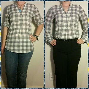 $ SALE The Limited off white/black top