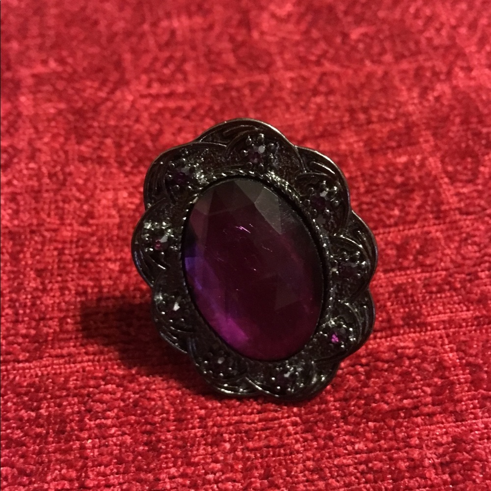 Large Purple Stone Stretch Ring