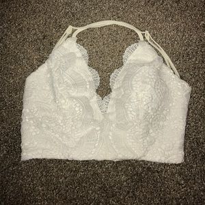 White lace crop top