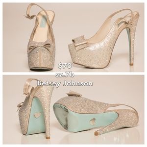 Betsey Johnson crystal heels size 7b