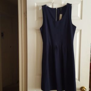 Navy blue scuba fit and flare dress