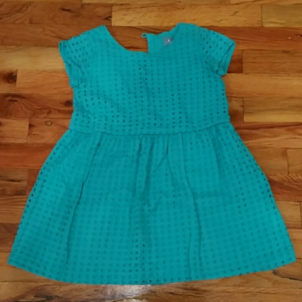🎯 Turquoise Girl's Eyelet Dress