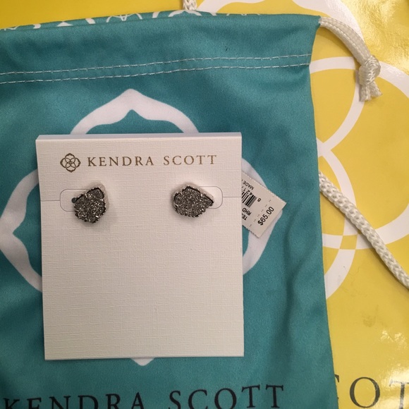 Kendra Scott Jewelry - NWT Kendra Scott Tessa Earrings Silver & Drusy!