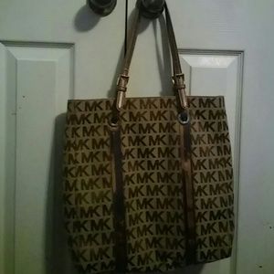 Michael kors brown monogrammed purse
