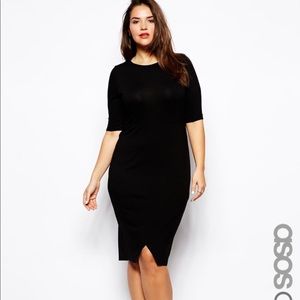 Asos curve Asymmetrical black Bodycon dress