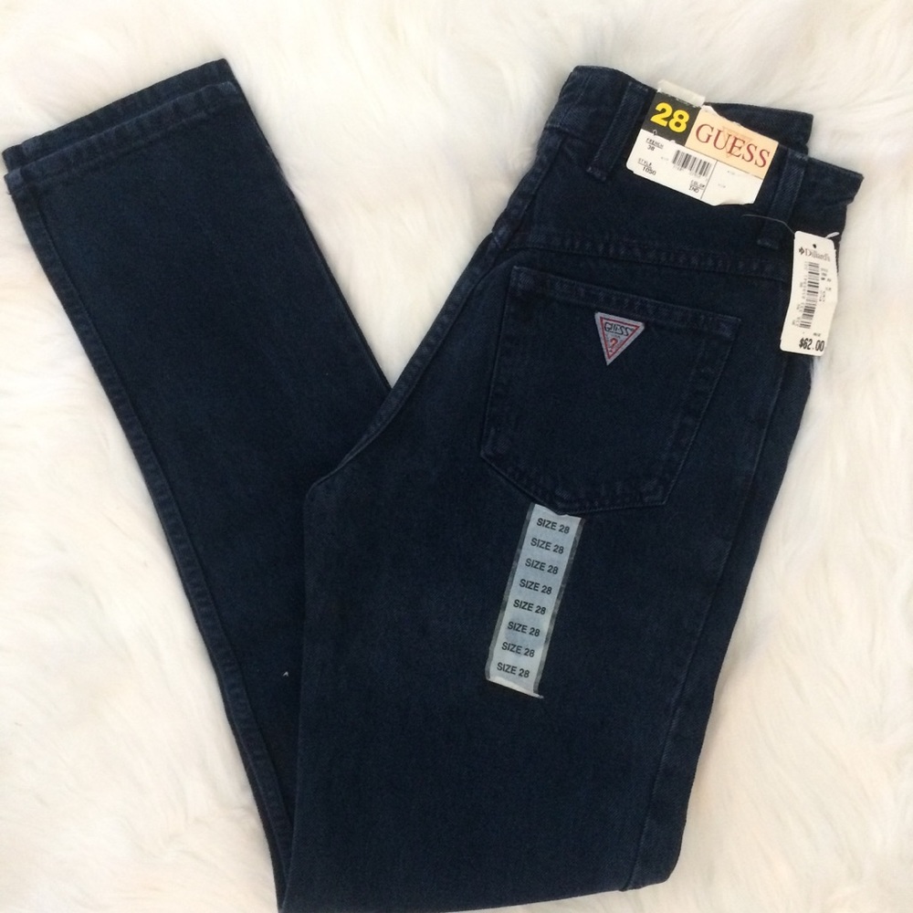 Vintage High Waisted Guess Jeans in Dark Denim