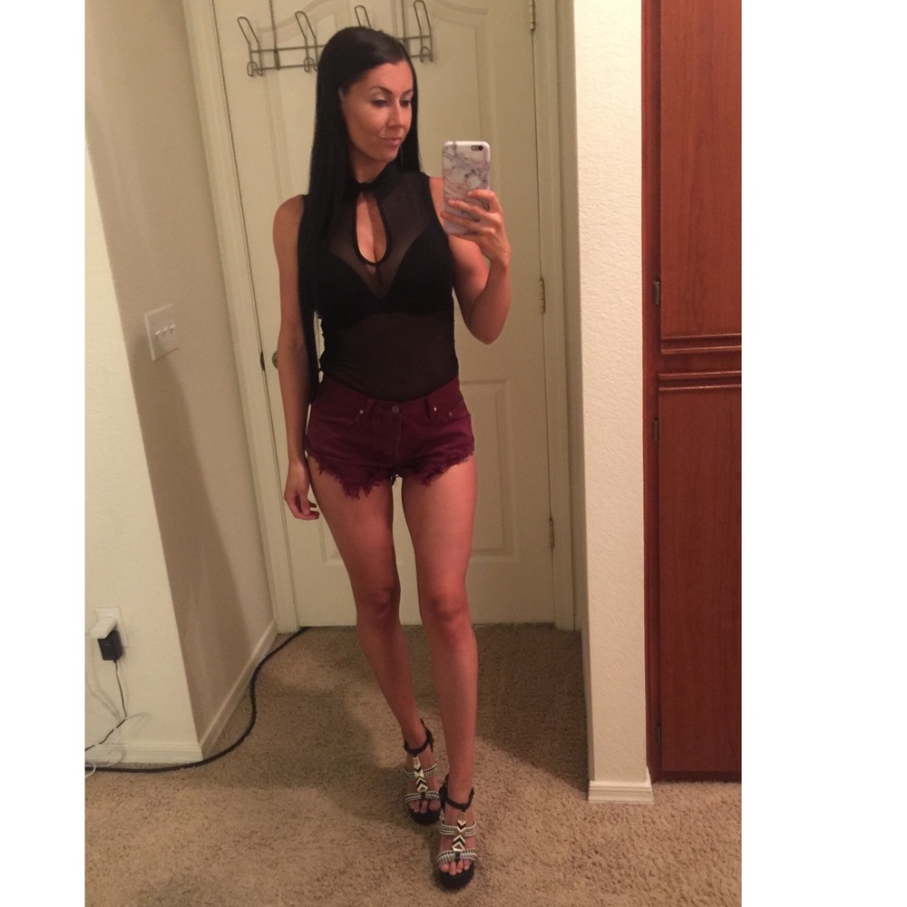 Cranberry Denim Shorts