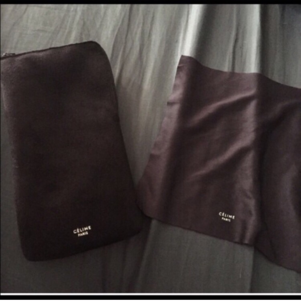Authentic Celine sunglasses case and cloth