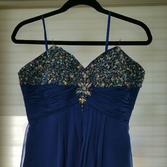 Blue Gemmed Formal Gown - Picture 3 of 5
