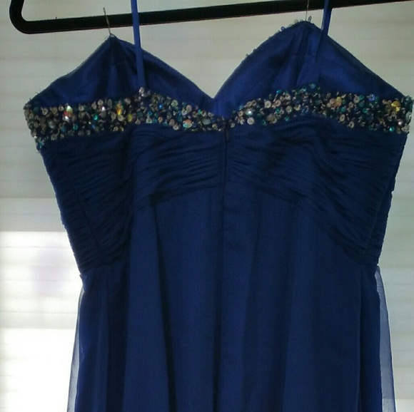 Blue Gemmed Formal Gown - Picture 4 of 5