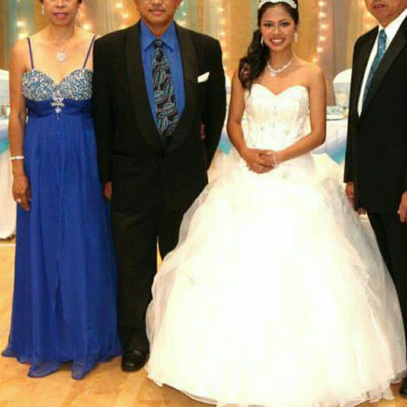 Blue Gemmed Formal Gown - Picture 2 of 5