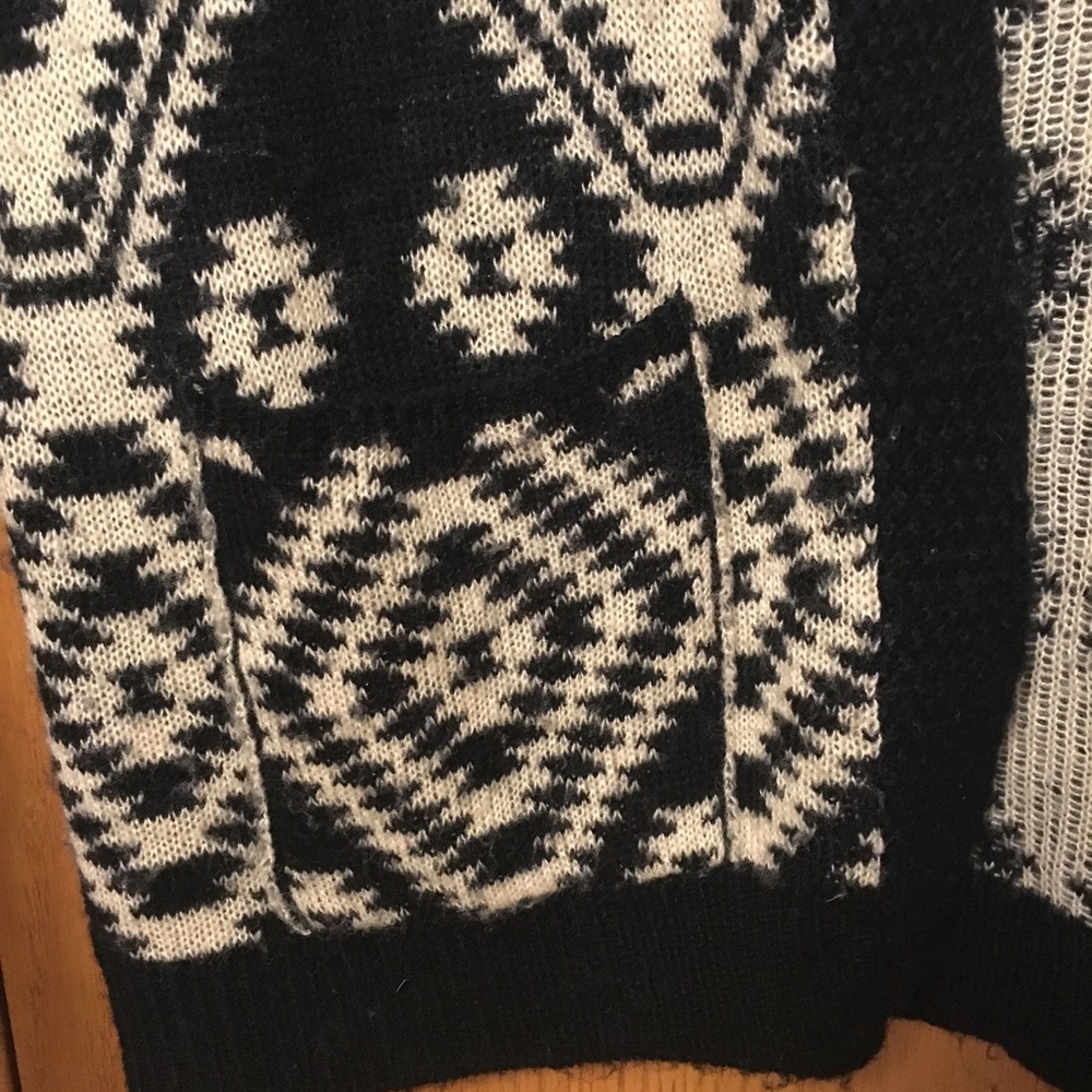 Tan and Black Oversized Cardigan