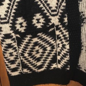 Tan and Black Oversized Cardigan