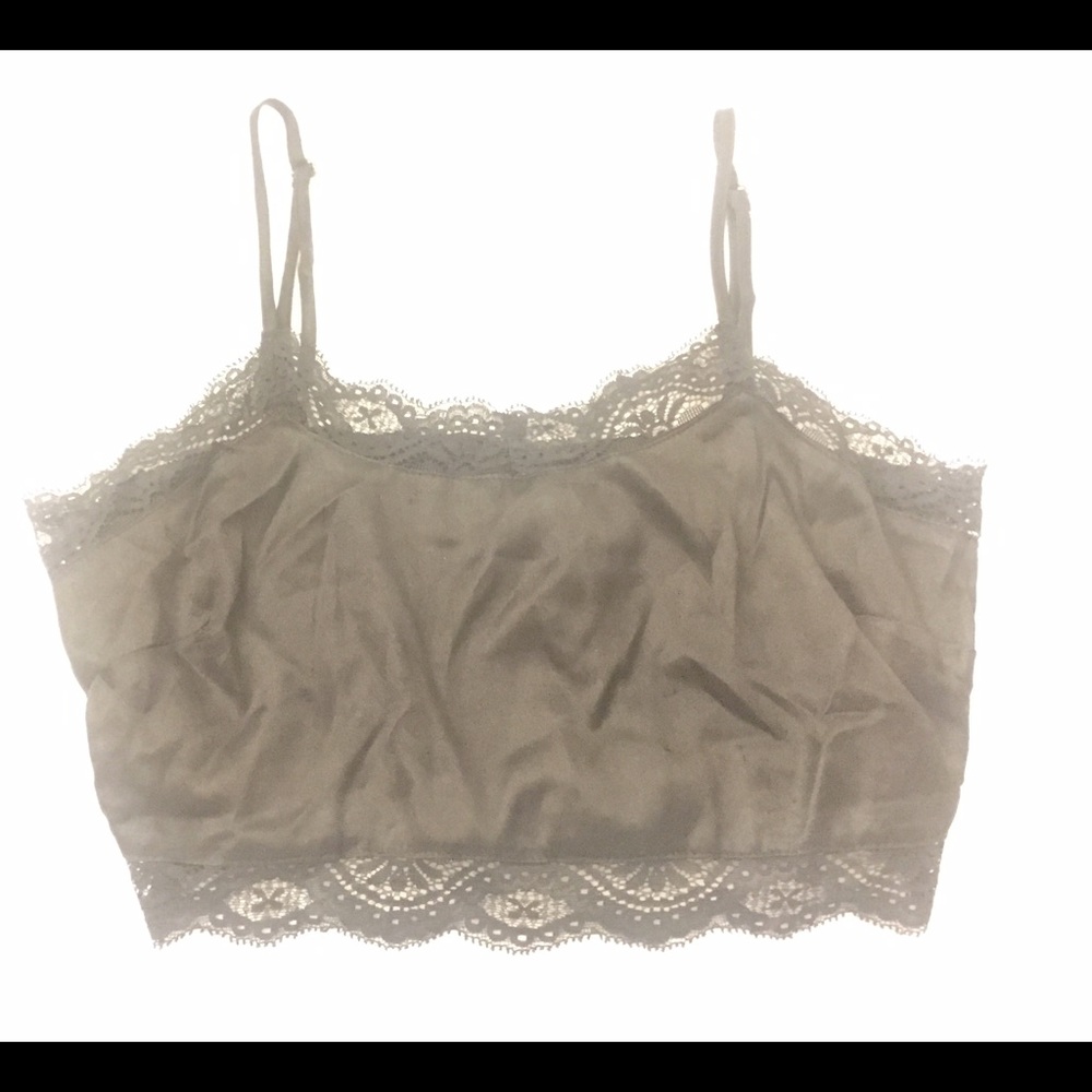 Black silk and lace crop top worn once