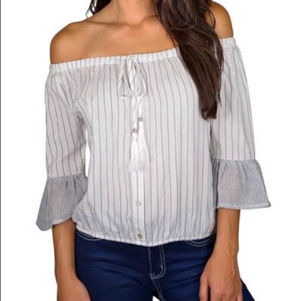 📦Grey Peasant Blouse