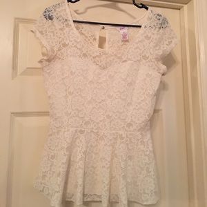 Cream Lace Top