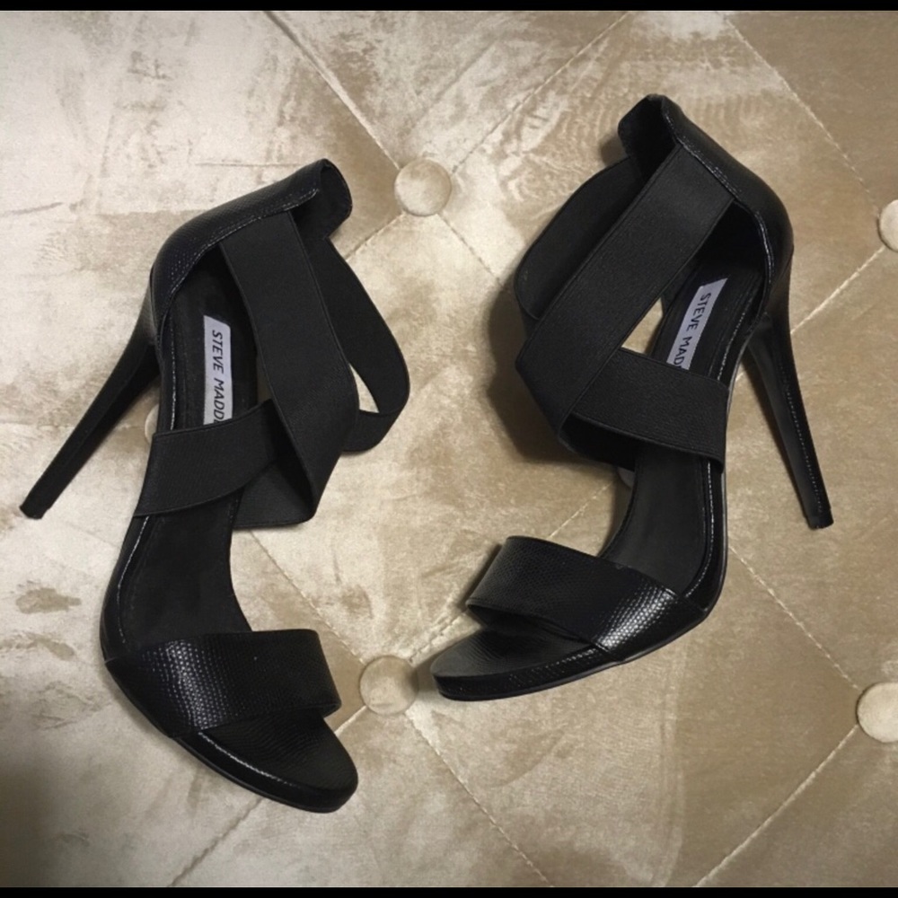 Steve Madden Black Strappy Heels