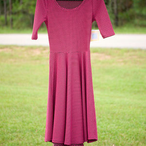 BNWT Pink and Black LulaRoe XS Nicole Dress