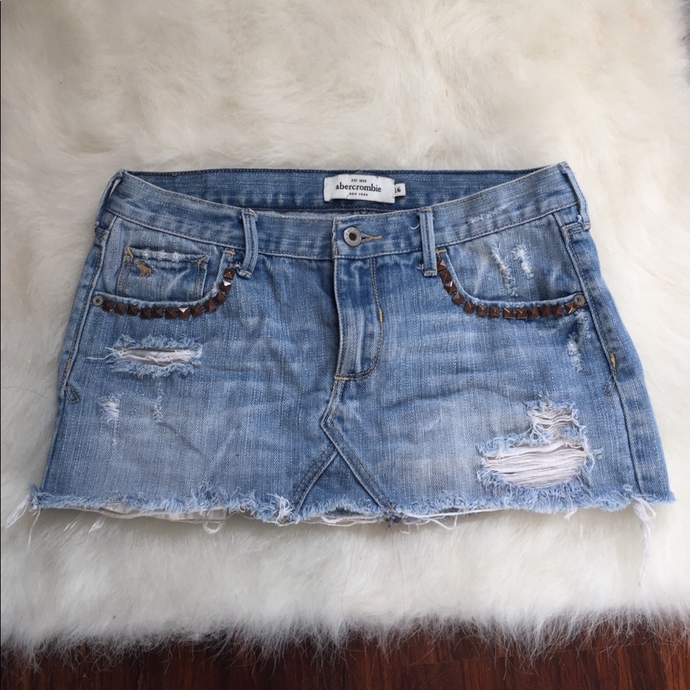 🌻Abercrombie studded denim Jean skirt
