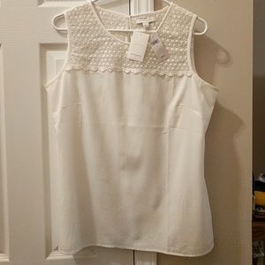 Banana Republic Sleeveless Cream Blouse, Lg