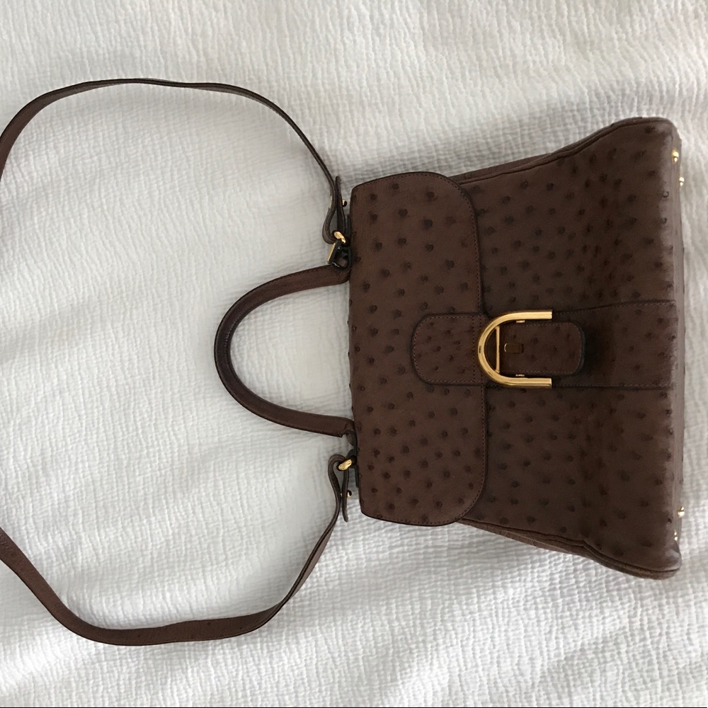Delvaux ostrich skin bag