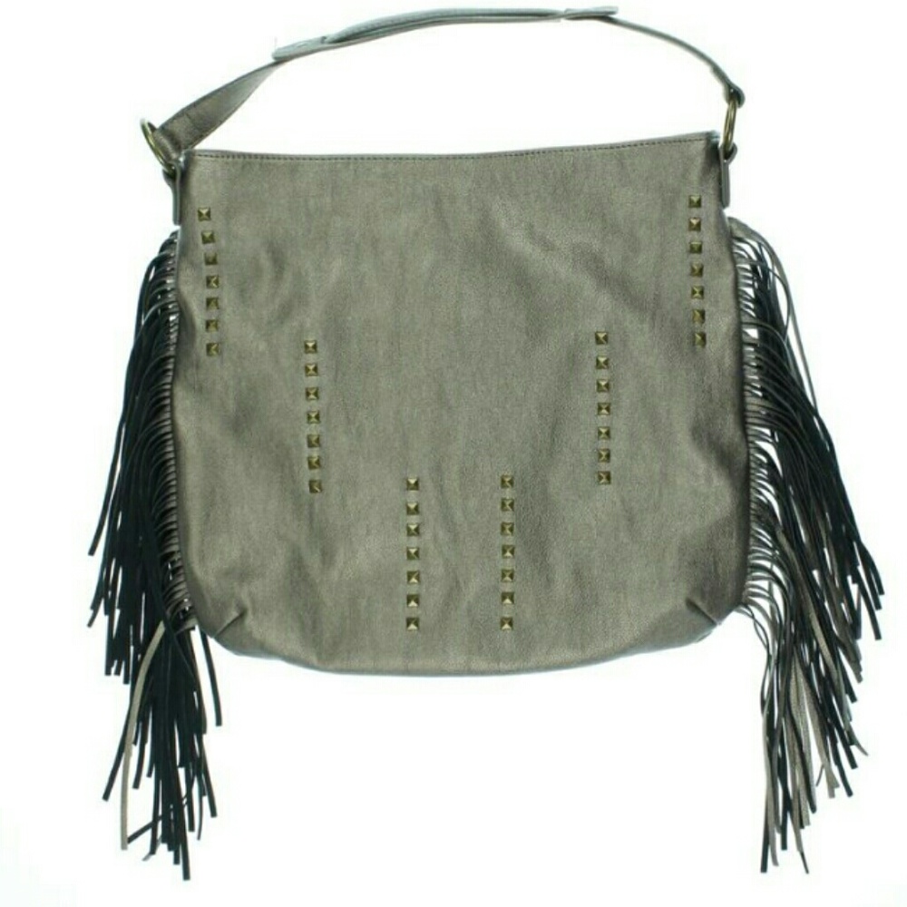 New Carlos Santana Faux Leather Metallic Fringe Ba