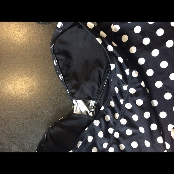 Black & White Polka Dot Tankini Top - Picture 2 of 4