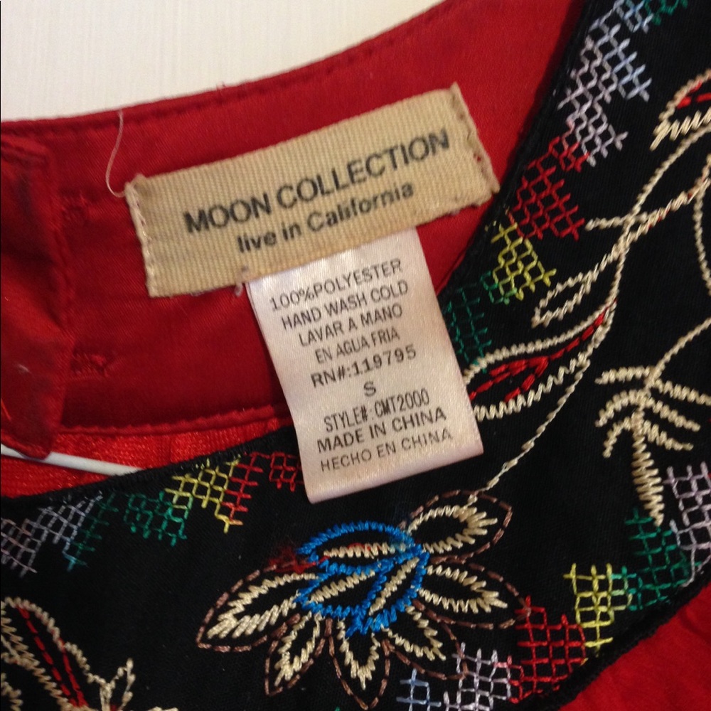 Mexican Chic Red Crepe Blouse
