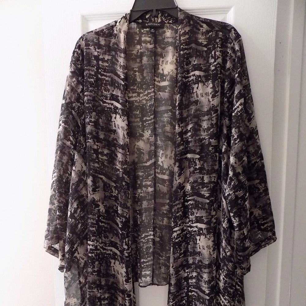 LOGIX Women's Open Front Floral Boho Blouse - Size