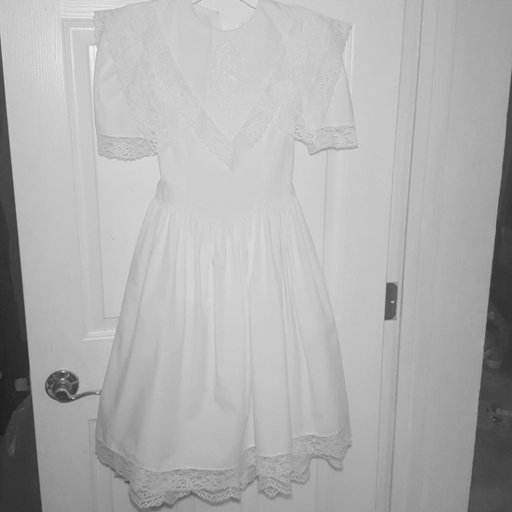 Vintage Jessica McClintock White Dress Girls12