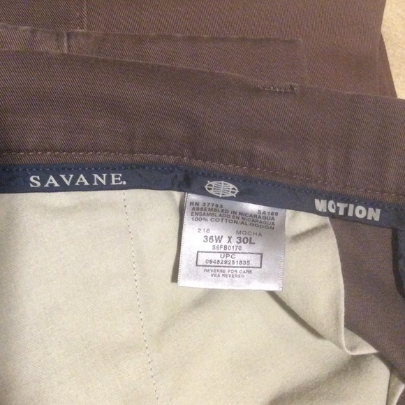 MENS BROWN SAVANE MOTION DRESS PANTS - Picture 3 of 3