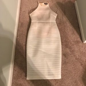 White midi halter dress