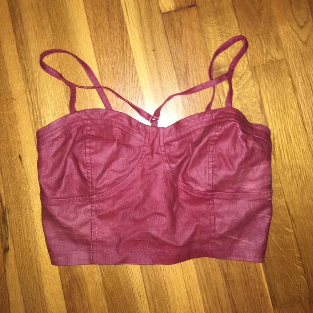 Leather crop top