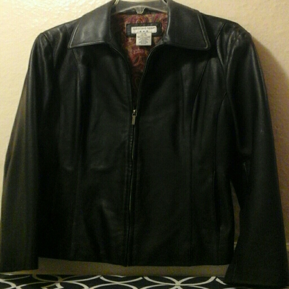 Leather jacket lined paisley