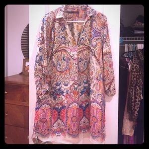 Zara silky long sleeve dress