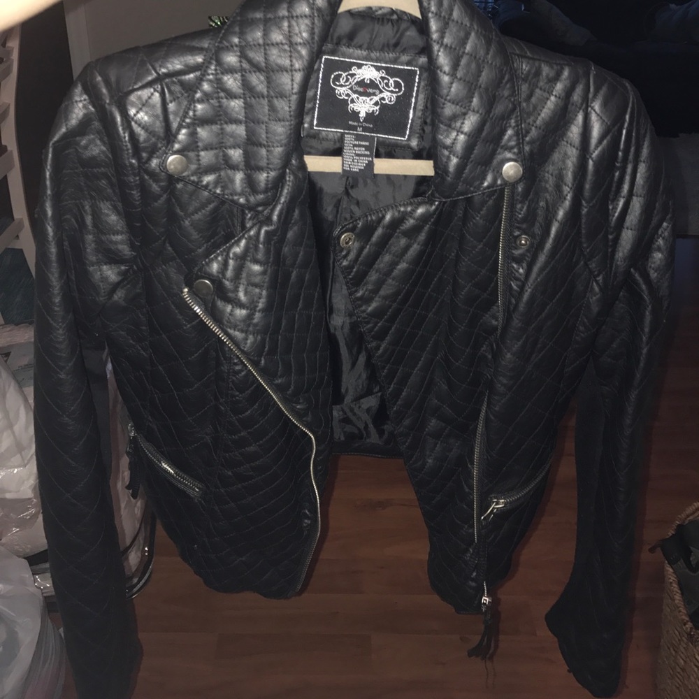 Black leather jacket