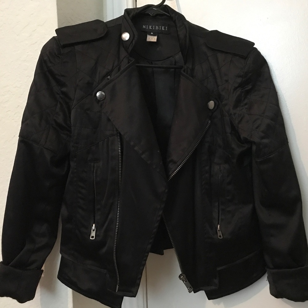 Leather satin jacket