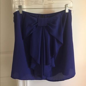 Dark blue w/Bow tube style shirt