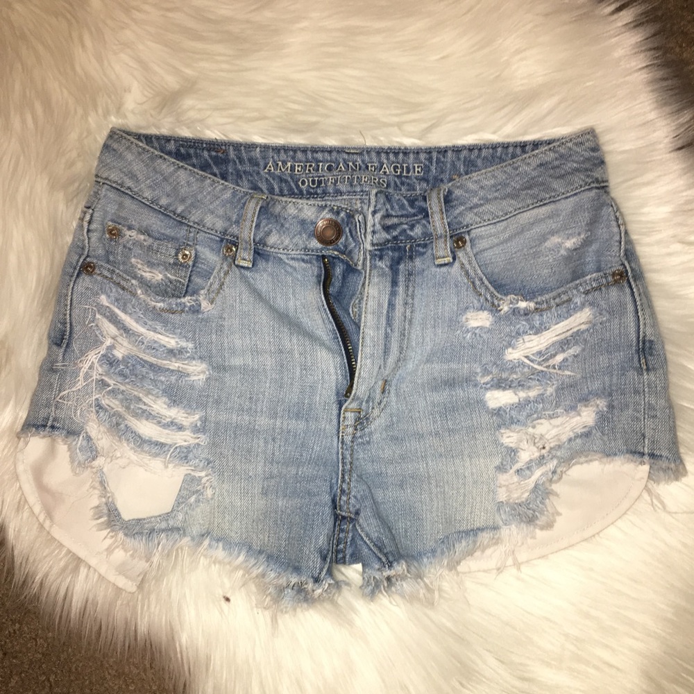 American Eagle distressed festival shorts