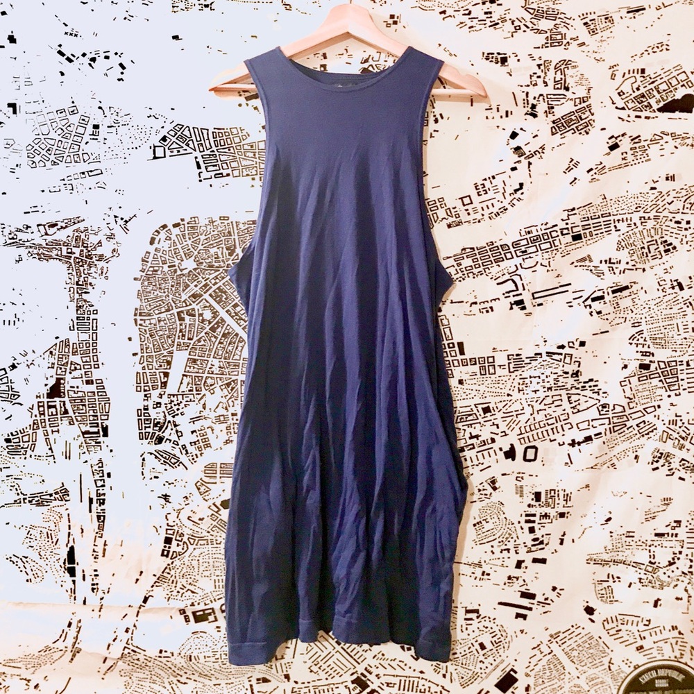 Dark Blue Cheap Monday Tank Top TShirt Dress