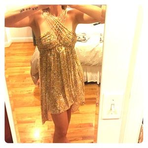 Multi print high low summer dress.