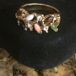 ☀️Faux gold, semiprecious stone ring