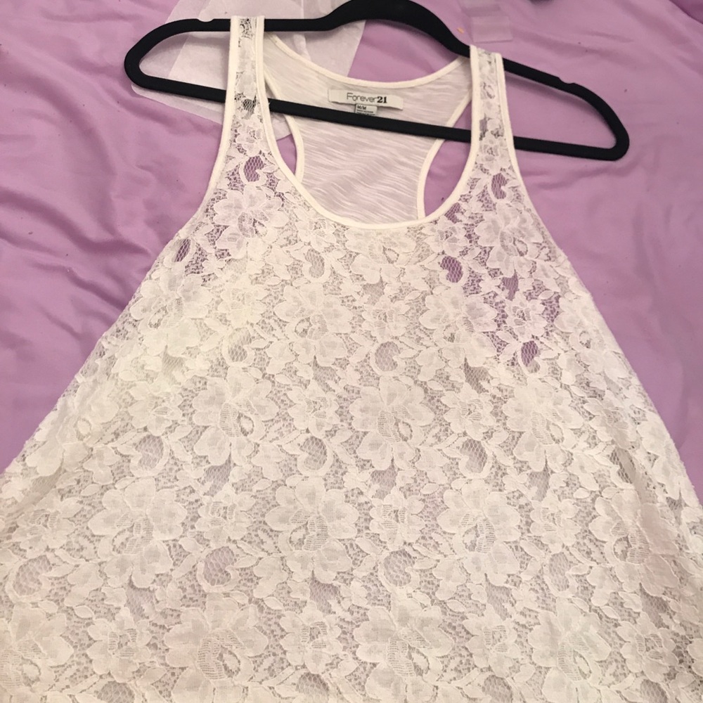 White lace tank top