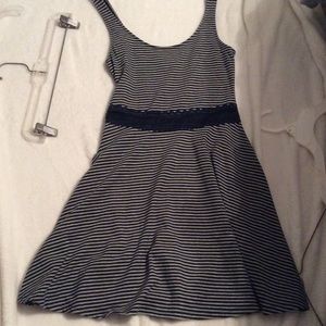 Grey and navy blue dress