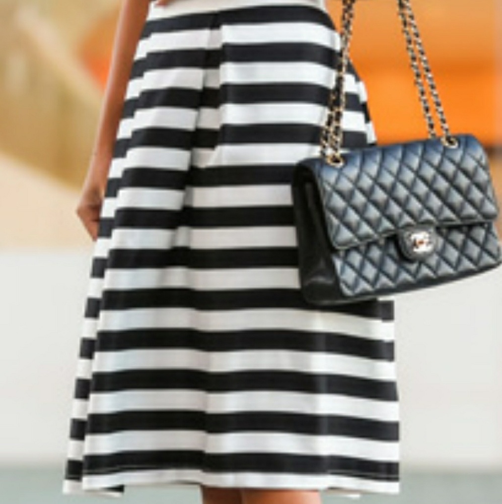 Black and white Midi skirt