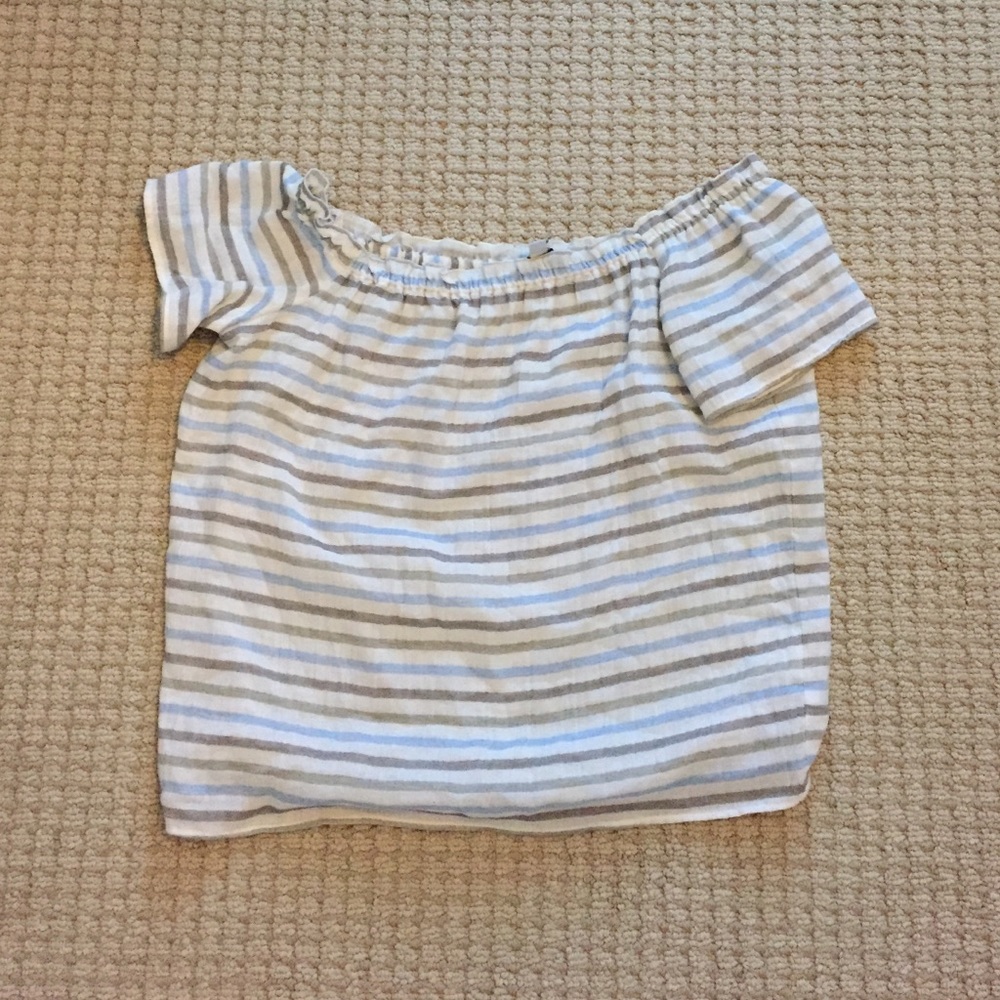 Striped Off the Shoulder Amour Vert Top