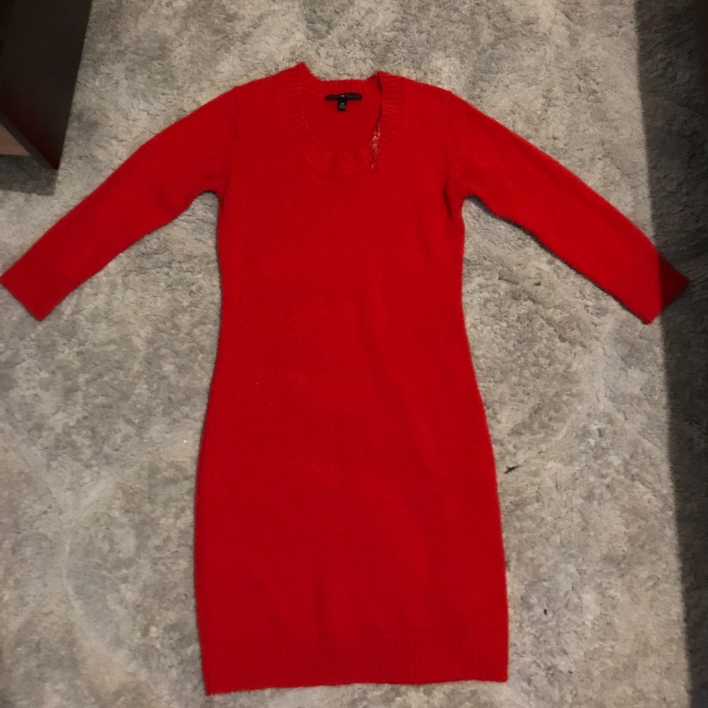 Red sweater dress