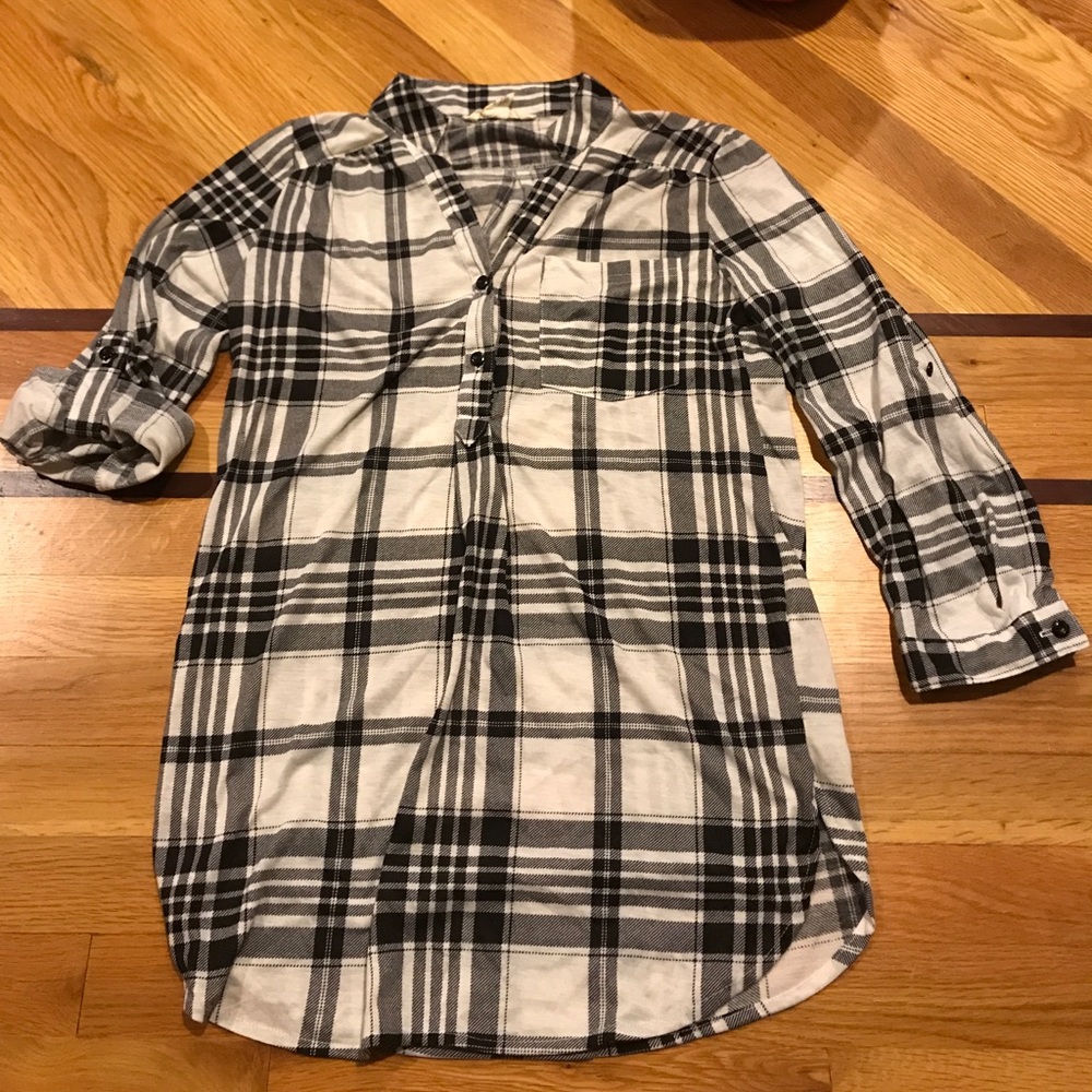 Plaid tunic top